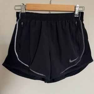Nike Women's Dri-FIT Division Tempo Luxe Running Short Black Zippers Size XS